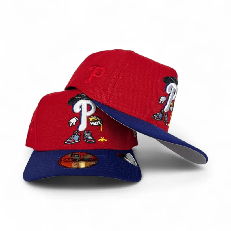 New Era Los Angeles Dodgers fitted hat gray, red, blue, green, royal, olive colorway - New Era Drops Fire Phillies Fitted with Cartoon Pack Vibes