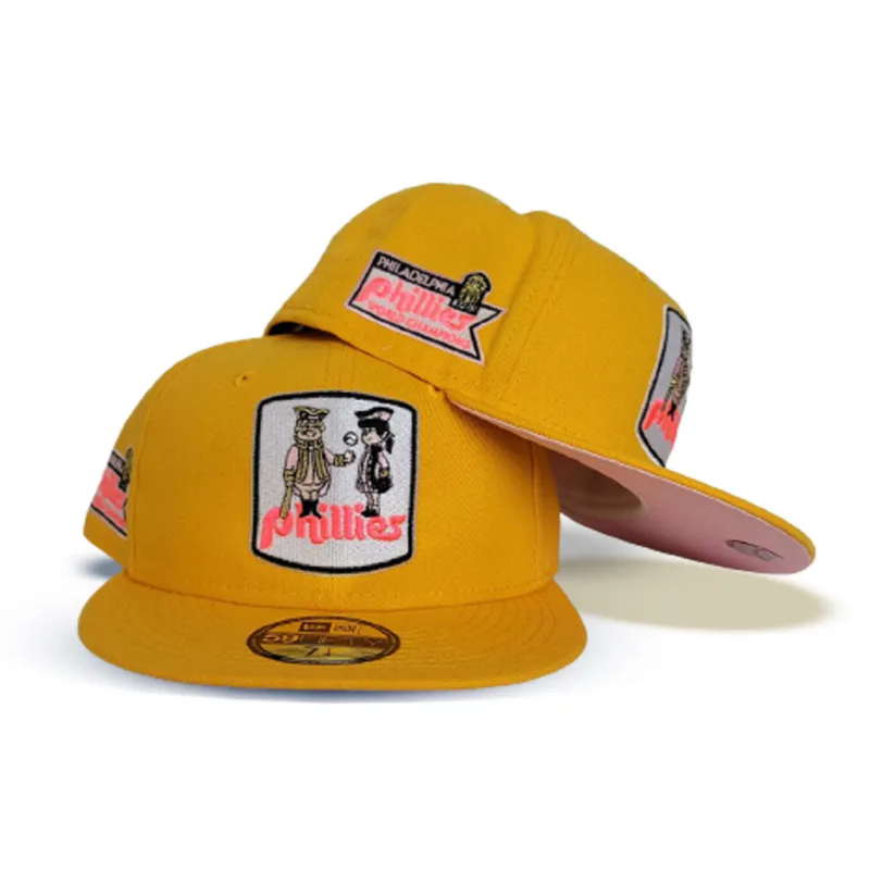 New Era Philadelphia Phillies fitted hat pink, yellow colorway - Phillies Fitted Gets Bold Pink and Yellow Treatment with 1980 Champions Patch