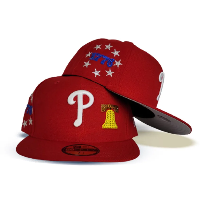 New Era Philadelphia Phillies fitted hat grey, red colorway - New Era Drops Patriotic Phillies Fitted with Independence Day Patch