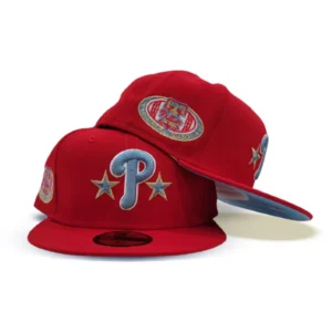 New Era Philadelphia Phillies fitted hat red, blue colorway - Citizens Bank Park Inaugural Season Fitted: New Era Celebrates Phillies Historic Stadium Opening