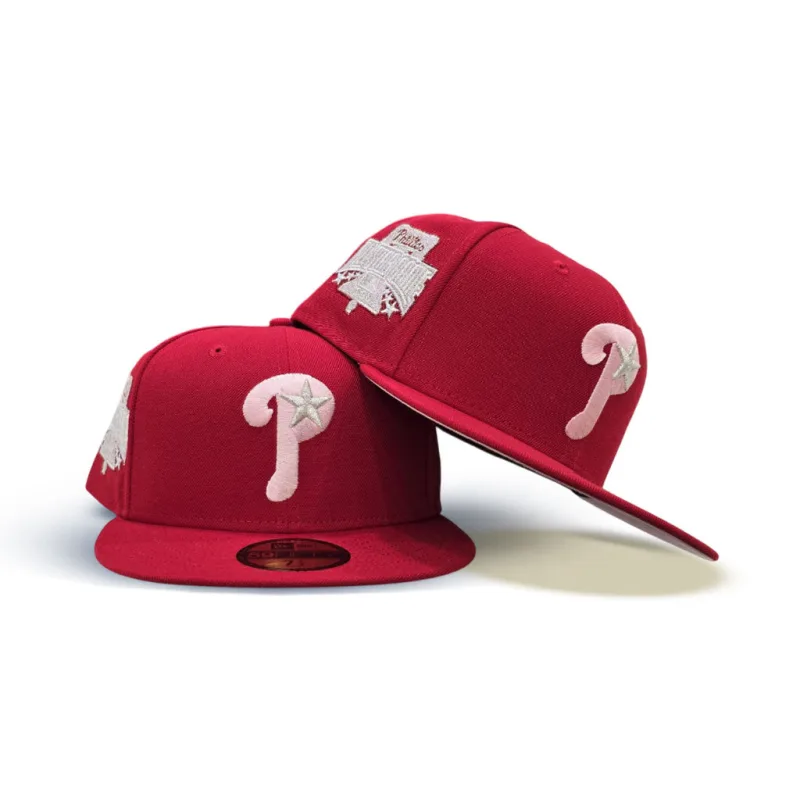 New Era Philadelphia Phillies fitted hat gray, red, pink colorway - 1996 All-Star Fitted: New Era’s Pink Bottom Phillies Valentine’s Day Collection Drops