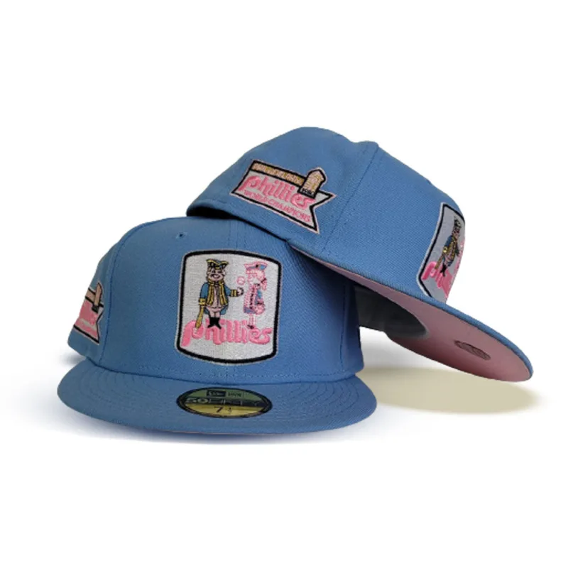 New Era Philadelphia Phillies fitted hat blue, pink colorway - Phillies Fitted Gets the Pink Bottom Treatment with 1980 World Champions Side Patch