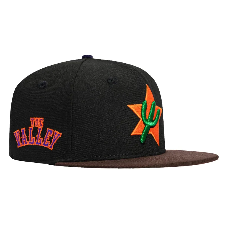 New Era Phoenix Suns fitted hat Black, Brown colorway - New Era Drops Fire Phoenix Suns Fitted with Valley City Edition Patch