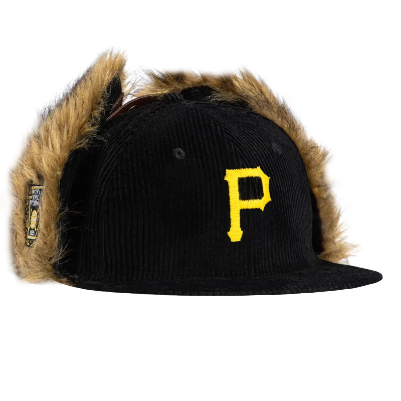 New Era Pittsburgh Pirates fitted hat Black colorway - 1925 World Series Champions Fitted: New Era’s Corduroy Tribute to Pittsburgh’s Greatest Victory