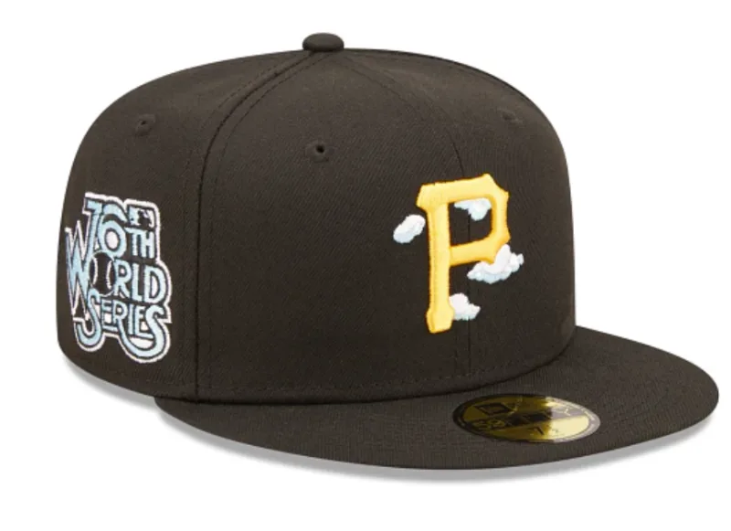 New Era Pittsburgh Pirates fitted hat black, blue colorway - Pirates Fitted Gets Icy Blue Treatment with 76th World Series Patch