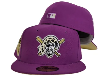 New Era Pittsburgh Pirates fitted hat purple, yellow colorway - 1959 All-Star Game Fitted: New Era Drops Grape Purple Pirates Tribute