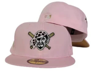 New Era Pittsburgh Pirates fitted hat pink, gold colorway - 1959 All-Star Game Fitted: New Era Drops Pink Pirates Tribute with Gold Bottom