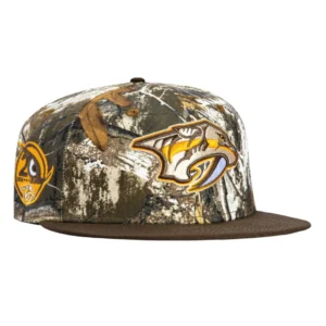 New Era Nashville Predators fitted hat Realtree, Brown colorway - Predators 20th Anniversary Fitted: New Era Drops Realtree Camo Tribute Hat