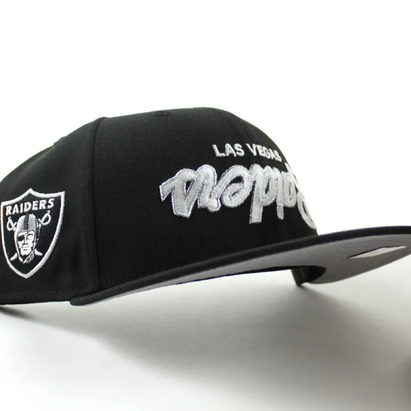 New Era Las Vegas Raiders fitted hat Black Gray Under Brim colorway - Raiders Pirate Patch Fitted Brings Swashbuckling Style to Your Collection
