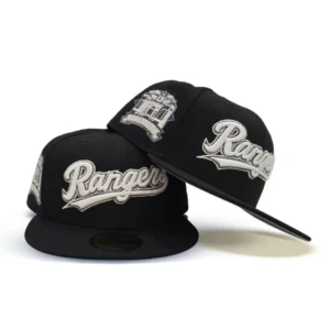 New Era New York Rangers fitted hat black, gray colorway - Final Season Fitted: New Era’s Glow-in-the-Dark Rangers Script Commemorates Historic Ballpark Farewell