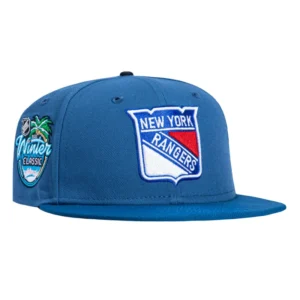 New Era New York Rangers fitted hat Indigo, Royal colorway - New Era Rangers Fitted Features 2026 Winter Classic Patch in Blue Ice Colorway