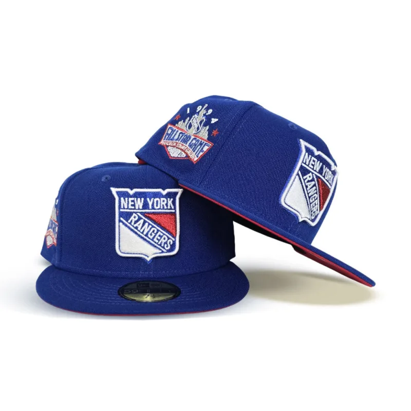 New Era New York Rangers fitted hat red, blue, royal colorway - 1994 All-Star Game Fitted: New Era Rangers Royal Blue With Championship Year Swagger