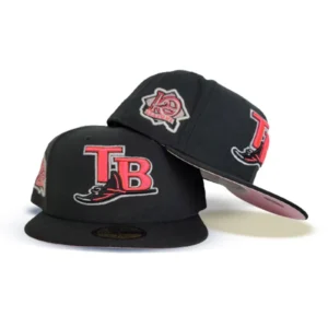 New Era Tampa Bay Rays fitted hat black, pink colorway - Tampa Bay Rays Fitted Gets Pink Bottom Treatment with 10th Season Patch