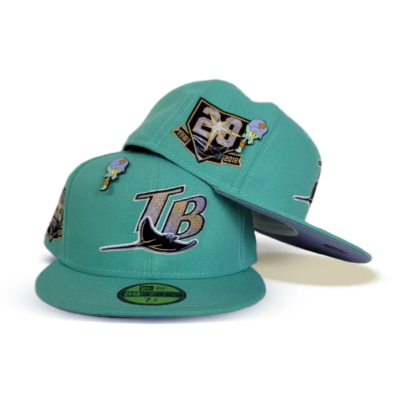 New Era Tampa Bay Rays fitted hat - Squidward Fitted: New Era Drops Mint Tampa Bay Rays 20th Anniversary Tribute