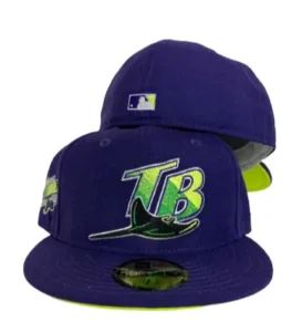 New Era Tampa Bay Rays fitted hat green, purple colorway - 1998 Inaugural Season Fitted: New Era Honors Tampa Bay’s Historic MLB Debut