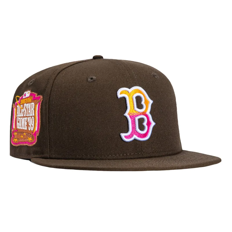 New Era Boston Red Sox fitted hat Brown, Magenta, Light Orange colorway - 1999 All-Star Fitted: New Era Drops Red Sox Gradient Tribute in Brown, Magenta & Light Orange