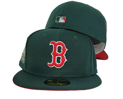 New Era Boston Red Sox fitted hat red, green colorway - 1999 All-Star Fitted: New Era Drops Dark Green Red Sox Tribute with Red Bottom