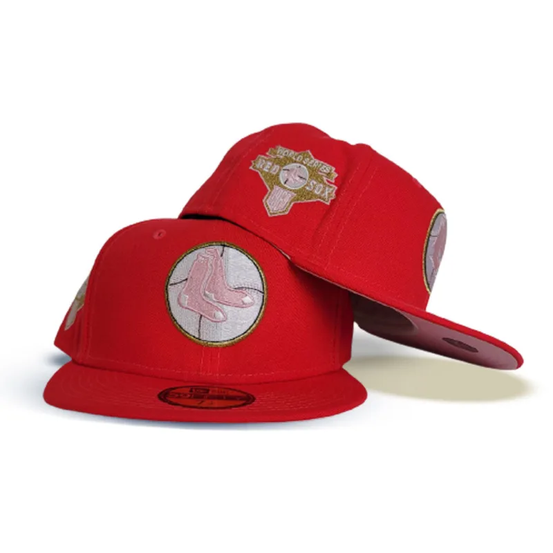 New Era Boston Red Sox fitted hat red, pink, infrared colorway - Impossible Dream Fitted: New Era’s Infrared Red Sox 1967 World Series Tribute