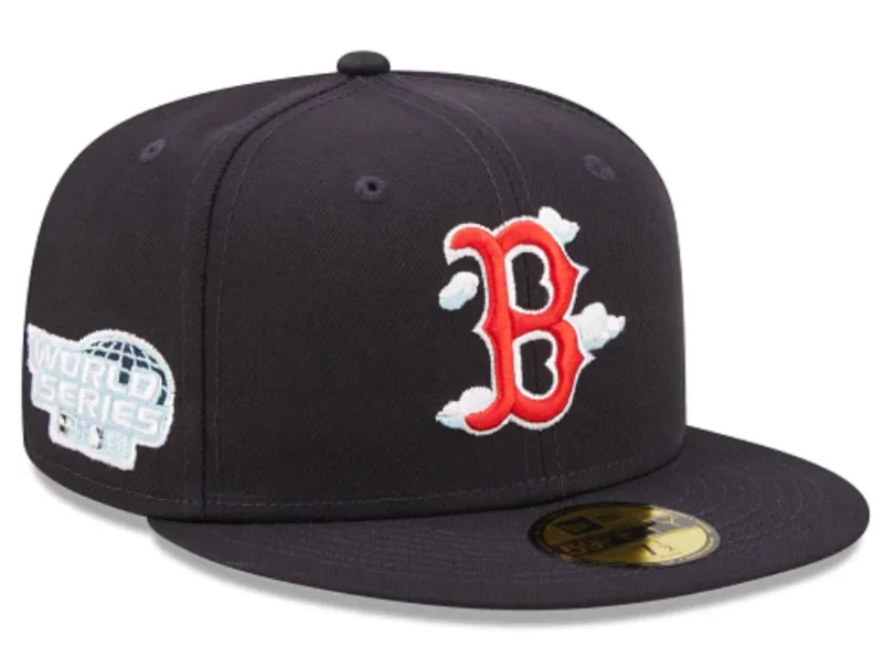 New Era Boston Red Sox fitted hat navy, red, blue colorway - 2004 World Series Fitted: New Era’s Navy Comic Cloud Celebrates Red Sox Championship Glory