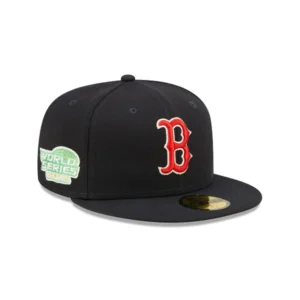 New Era Boston Red Sox fitted hat navy, red, blue, yellow colorway - Breaking the Curse Fitted: New Era’s Navy Red Sox 2004 World Series Championship Hat