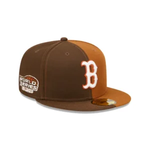 New Era New York Yankees fitted hat red, orange, brown, tan colorway - 2004 World Series Fitted: New Era’s Split Red Sox Championship Tribute in Rust Orange