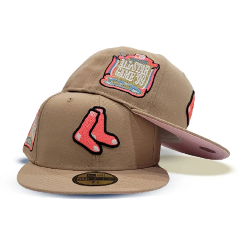 New Era Boston Red Sox fitted hat red, pink, tan colorway - 1999 All-Star Game Fitted: New Era’s Tan and Pink Red Sox Tribute Drops at Exclusive Fitted
