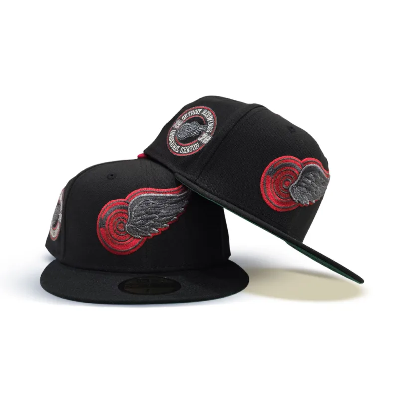 New Era Detroit Red Wings fitted hat black, red, green colorway - 1926 Inaugural Season Fitted: New Era Honors Detroit Red Wings Historic First Year