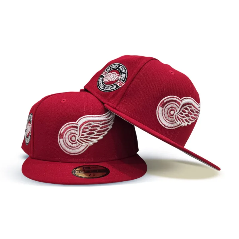 New Era Detroit Red Wings fitted hat gray, red colorway - 1926 Inaugural Season Fitted: New Era Honors Detroit Red Wings Historic Beginning