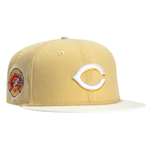 New Era Cincinnati Reds fitted hat Khaki, Stone colorway - 1970 All-Star Game Fitted: New Era Drops Cincinnati Reds Khaki Tribute Hat