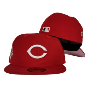 New Era Cincinnati Reds fitted hat red, pink colorway - 2010 All-Star Game Fitted: New Era Drops Cincinnati Reds Red Pink Bottom Tribute