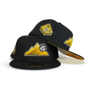 New Era Colorado Rockies fitted hat black, yellow colorway - Rockies 20th Anniversary Fitted: New Era Celebrates Two Decades of Colorado Baseball