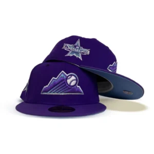 New Era Colorado Rockies fitted hat blue, purple colorway - 2021 All-Star Fitted: New Era Drops Purple Rockies Tribute with Icy Blue Bottom