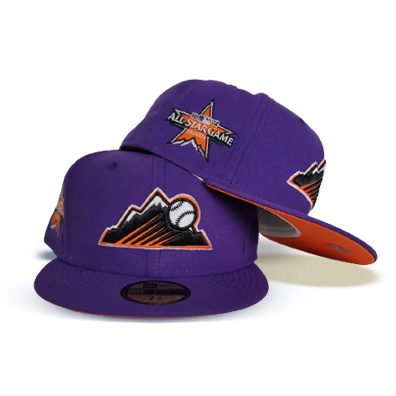 New Era Colorado Rockies fitted hat purple, orange colorway - 2021 All-Star Game Fitted: New Era Drops Purple Colorado Rockies Commemorative