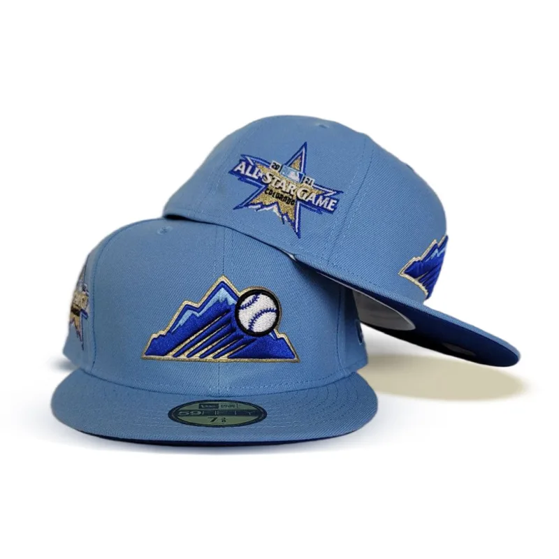 New Era Colorado Rockies fitted hat blue, royal colorway - 2021 All-Star Game Fitted: New Era Drops Sky Blue Rockies Commemorative
