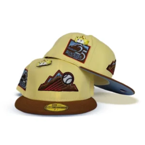 New Era Colorado Rockies fitted hat blue, yellow colorway - SpongeBob Meets the Rockies: 25th Anniversary Fitted Celebrates Colorado’s Quarter Century