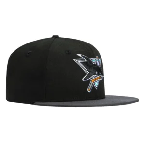 New Era San Jose Sharks fitted hat Black, Graphite colorway - New Era Drops Clean Sharks Fitted with 1991 Throwback Vibes