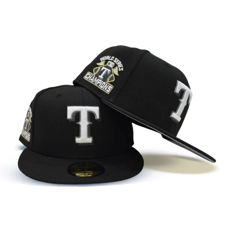 New Era New York Rangers fitted hat black, gray colorway - 2023 World Series Champions Fitted: New Era Drops Texas Rangers Victory Hat