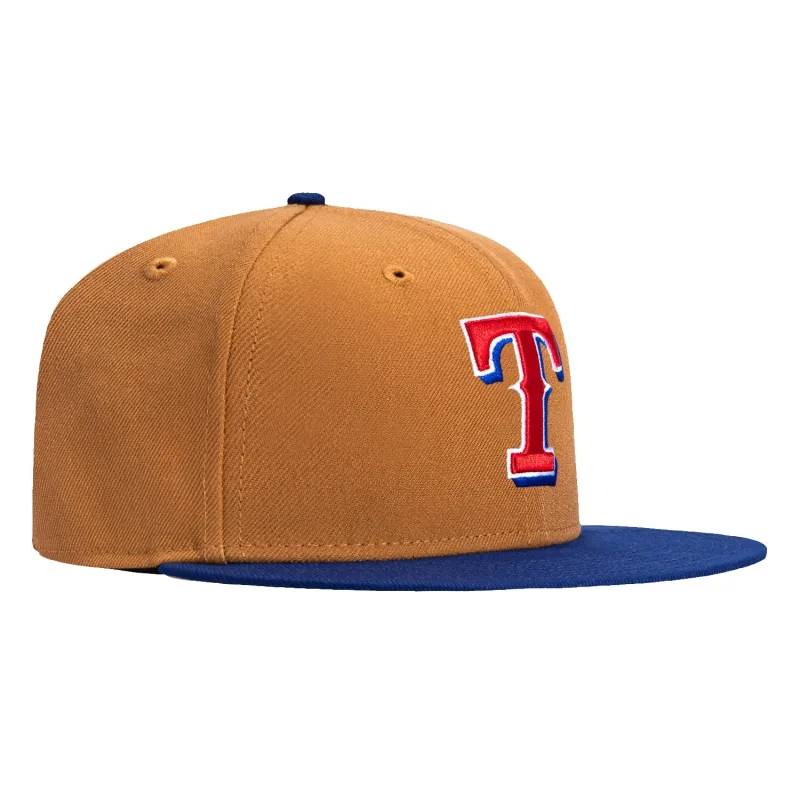 New Era New York Rangers fitted hat Khaki, Royal colorway - New Era Drops Clean Texas Rangers Fitted in Khaki and Royal