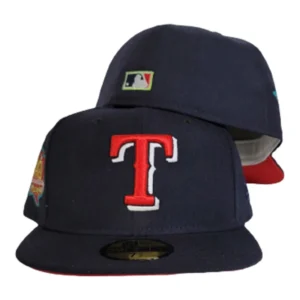 New Era New York Rangers fitted hat navy, red, blue colorway - 40th Anniversary Fitted: New Era Celebrates Texas Rangers Milestone with Navy Red Bottom 59FIFTY