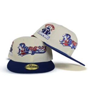 New Era New York Rangers fitted hat black, white, gray colorway - 2023 World Series Champions Fitted: New Era Drops Texas Rangers Championship Tribute