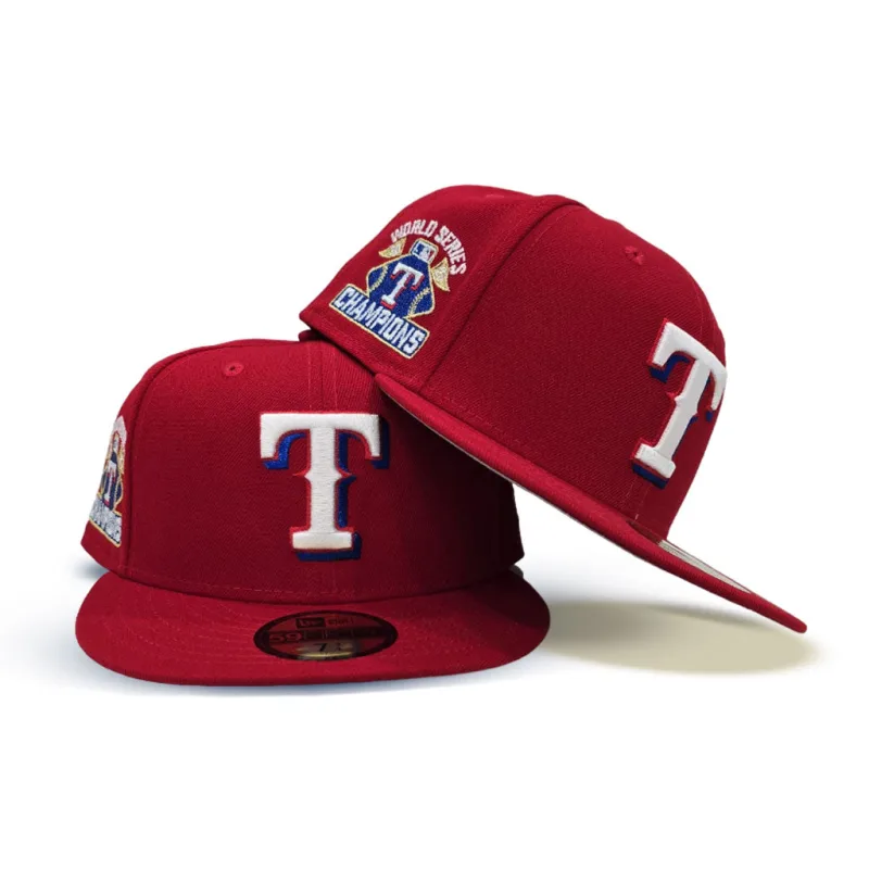 New Era New York Rangers fitted hat gray, red colorway - 2023 World Series Champions Fitted: New Era Celebrates Texas Rangers Historic Victory
