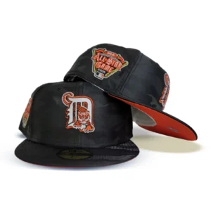 New Era Detroit Tigers fitted hat black, orange colorway - 2005 All-Star Game Fitted: New Era’s Black Camo Tigers Tribute with Orange Bottom