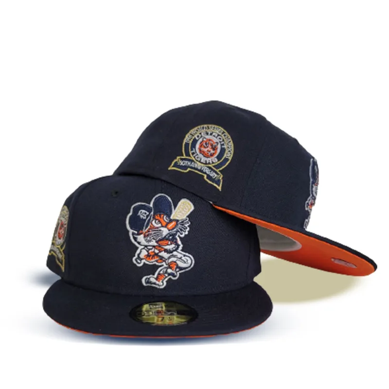 New Era Detroit Tigers fitted hat navy, blue, orange colorway - 1968 World Series Fitted: New Era Honors Tigers Championship Glory