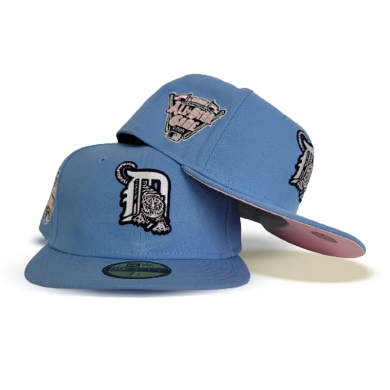 New Era Detroit Tigers fitted hat blue, pink colorway - 2005 All-Star Game Fitted: New Era’s Sky Blue Tigers Tribute with Pink Bottom