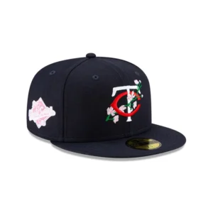 New Era Minnesota Twins fitted hat navy, blue, pink colorway - 1987 World Series Fitted: New Era Drops Twins Championship Tribute with Pink Bottom Bloom