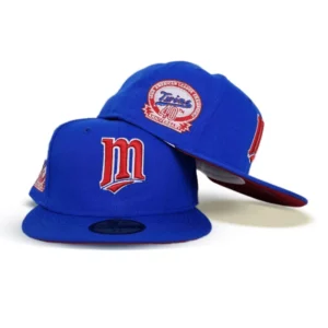 New Era Minnesota Twins fitted hat red, blue, royal colorway - 40th Anniversary Fitted: New Era Honors Minnesota Twins Milestone with Royal Blue 59FIFTY