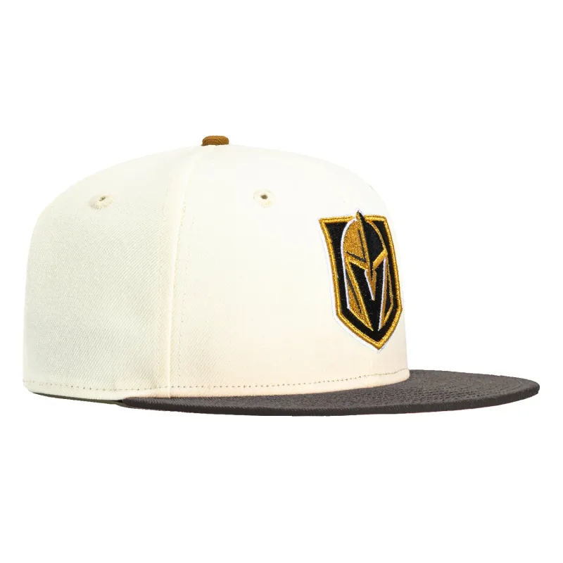 New Era Vegas Golden Knights fitted hat White, Graphite colorway - New Era Drops Clean Vegas Golden Knights Fitted in White Dome Colorway