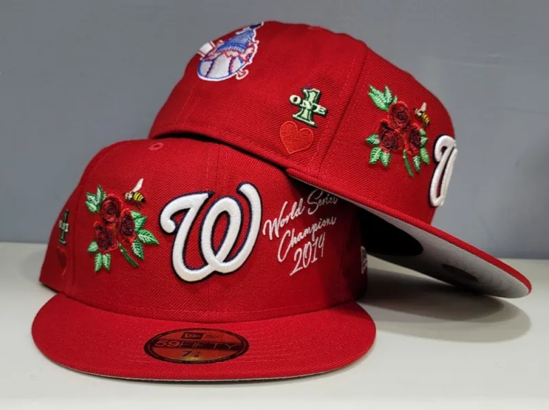 New Era Washington Nationals fitted hat red colorway - Clean Red Washington Nationals Fitted Drops at Exclusive Fitted