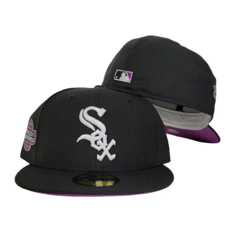 New Era Chicago White Sox fitted hat black, white, purple colorway - 2005 World Series Fitted: New Era Drops White Sox Championship Tribute in Grape Purple
