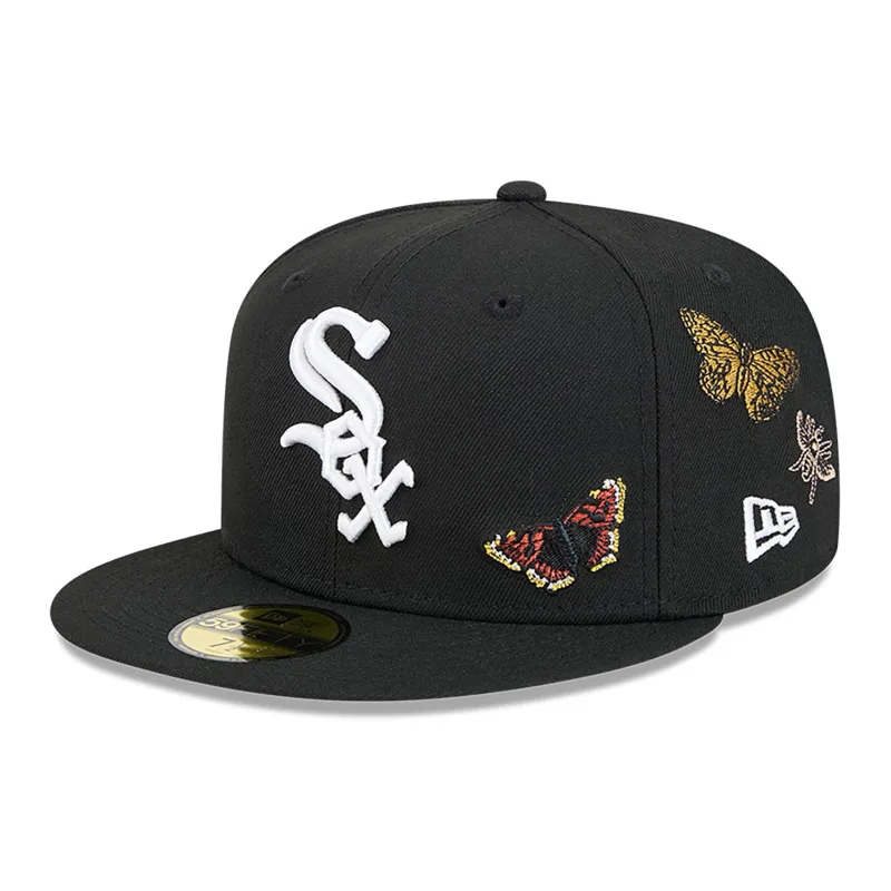 New Era Chicago White Sox fitted hat black, white, gray colorway - New Era Drops Clean White Sox Fitted with Gray Bottom Twist